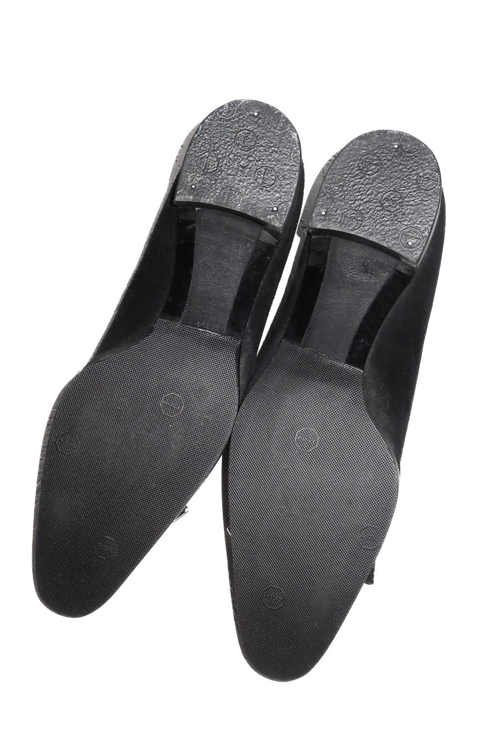 2000's prada suede loafers black.