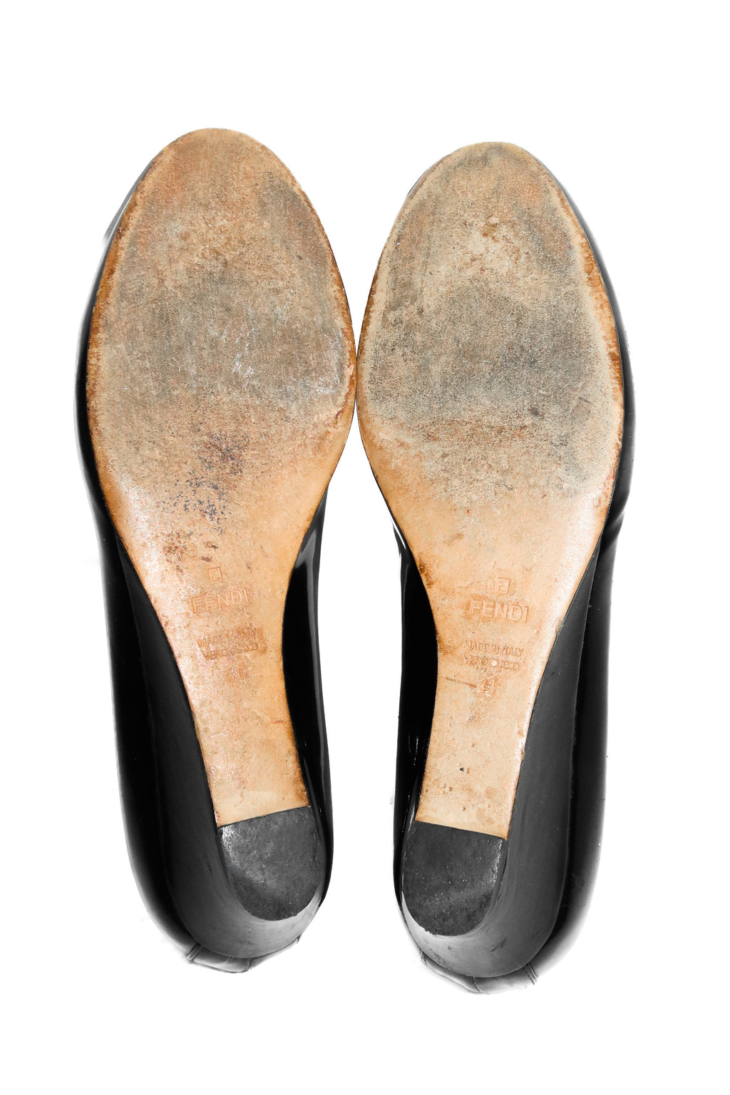 fendi patent leather mini wedge signature heels black.