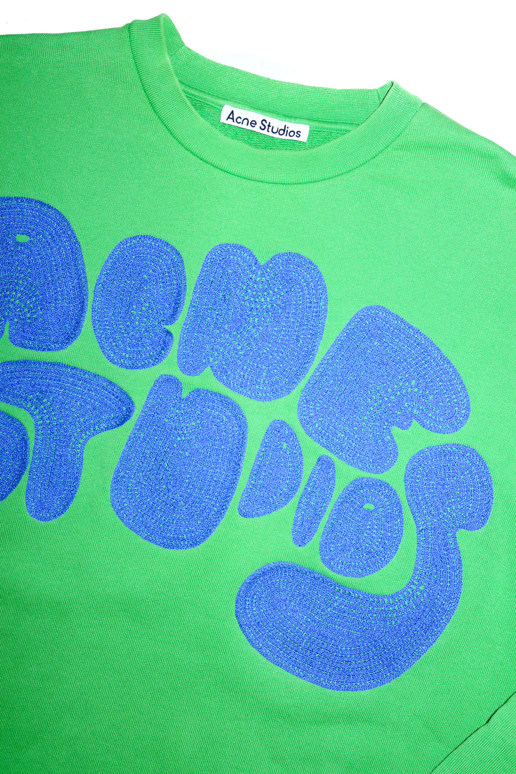 acne studios bubble logo sweatshirt green.