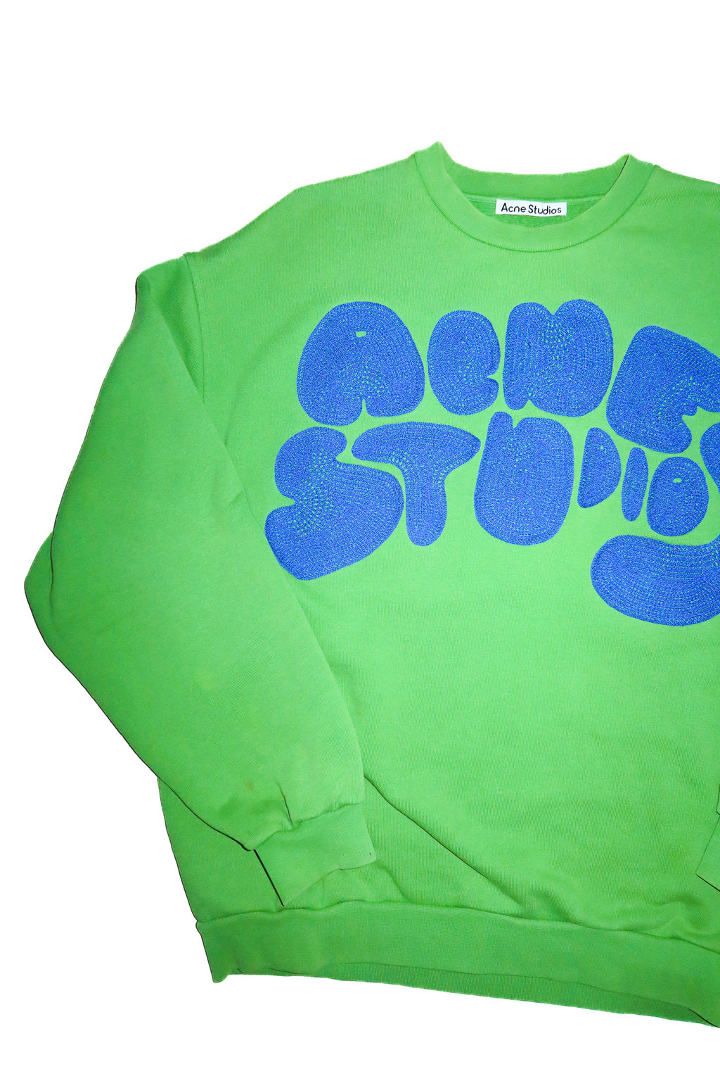 acne studios bubble logo sweatshirt green.