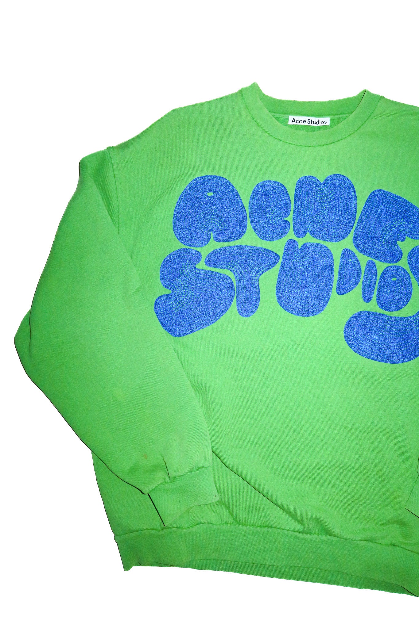 acne studios bubble logo sweatshirt green.