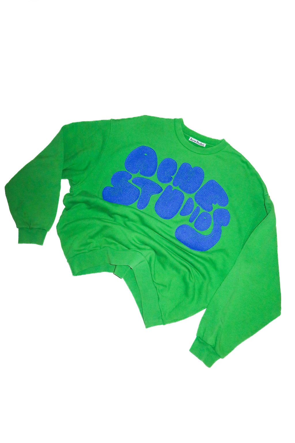 acne studios bubble logo sweatshirt green.