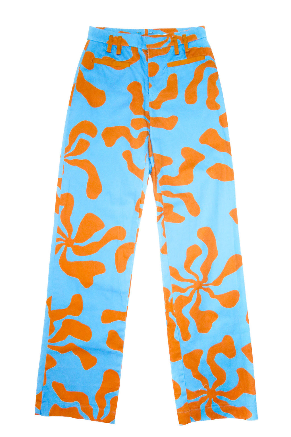 arthur apparel low-rise trouser blue/orange.