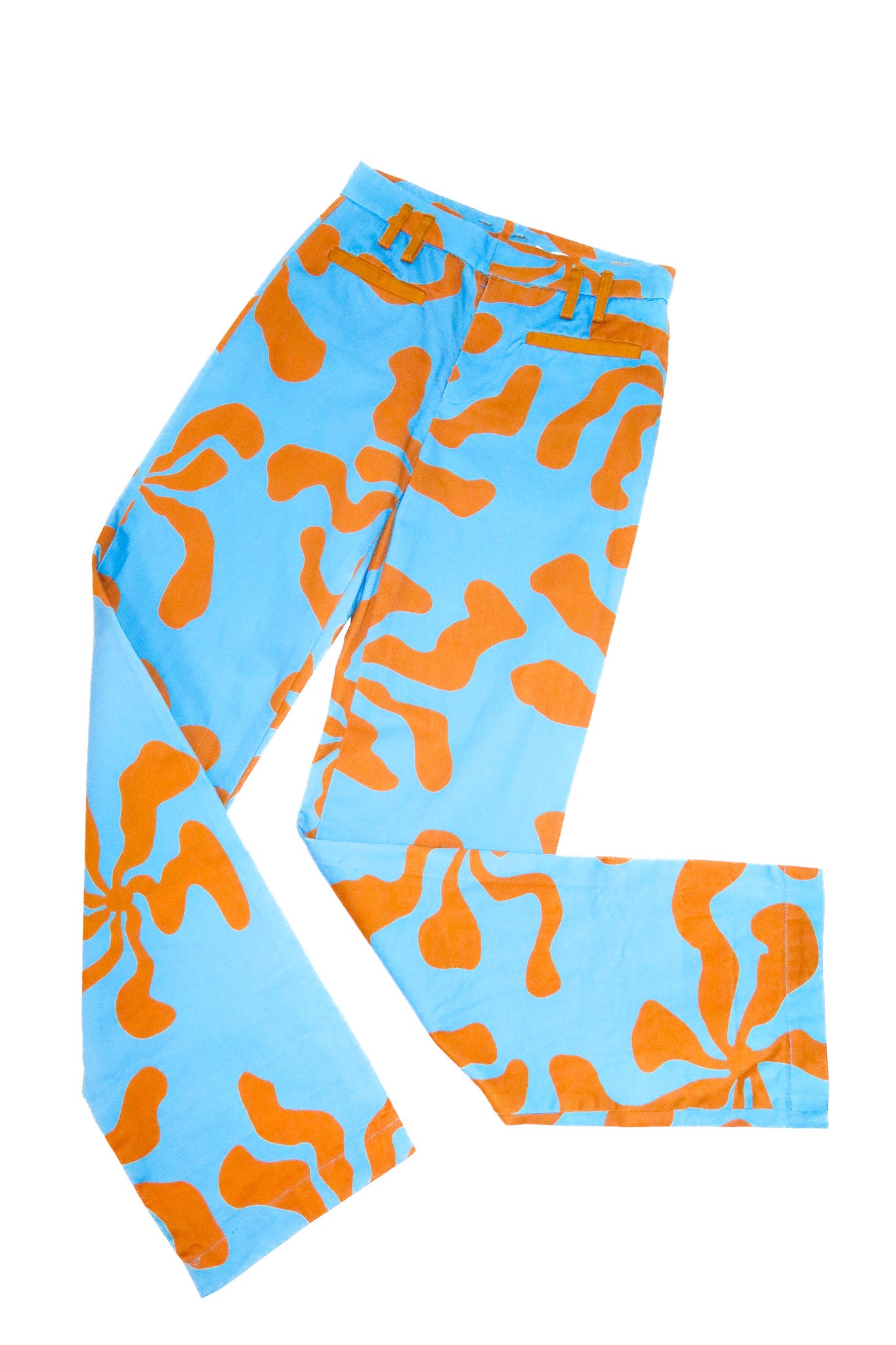 arthur apparel low-rise trouser blue/orange.