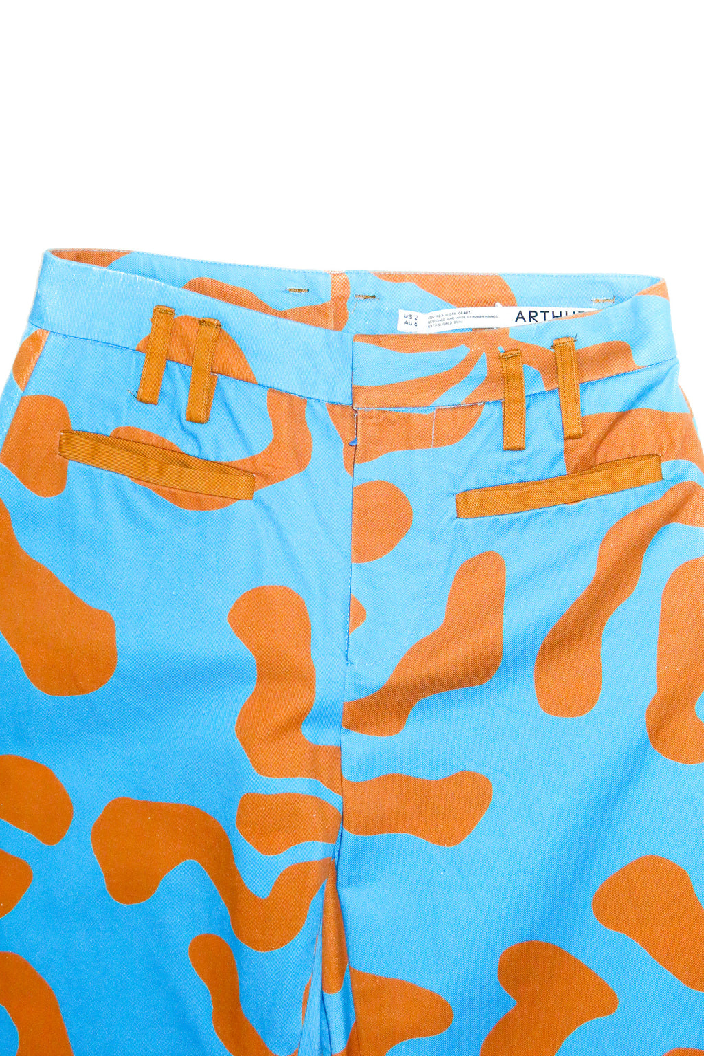 arthur apparel low-rise trouser blue/orange.