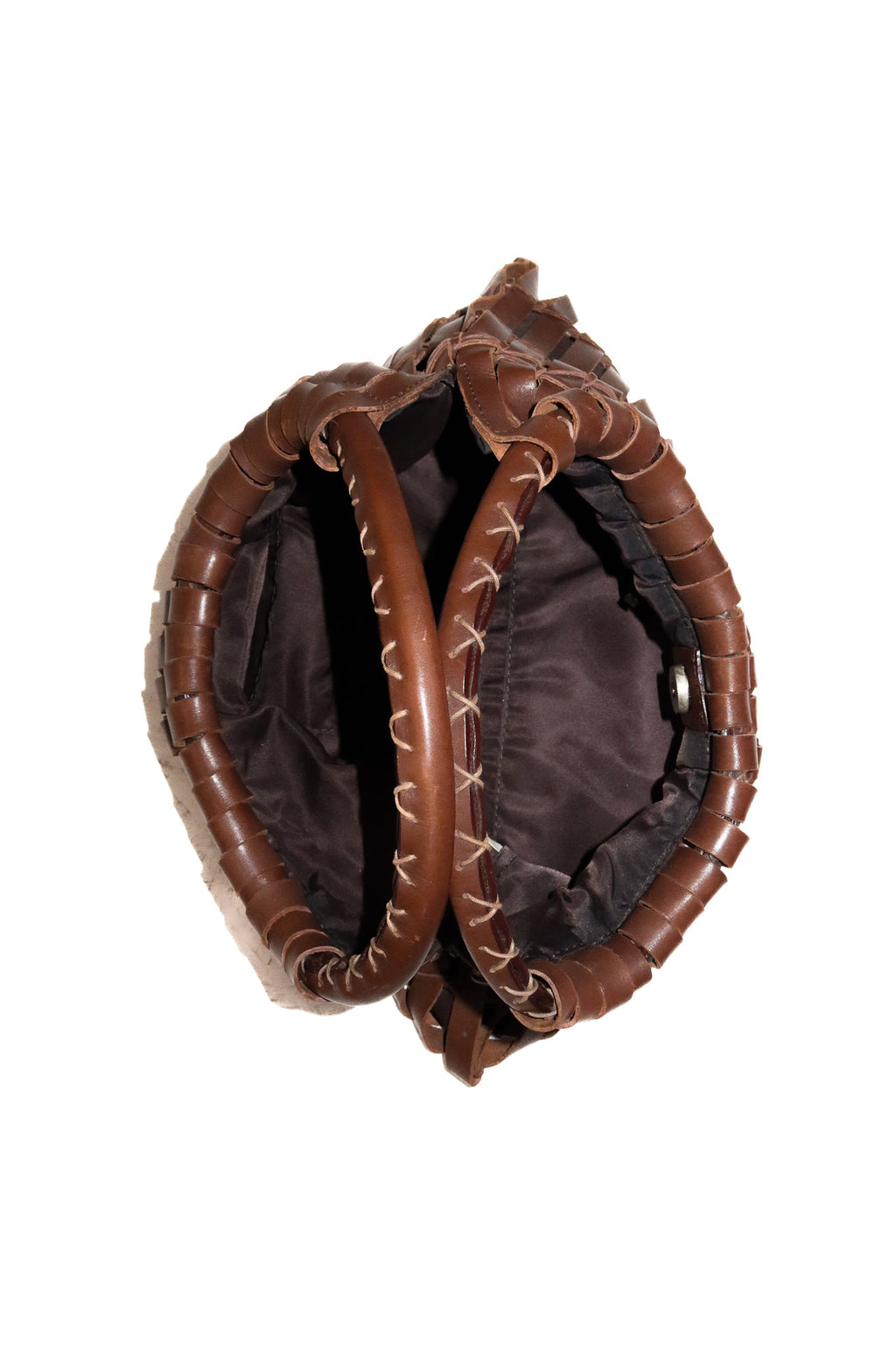 2000’s kh design woven leather shoulder bag brown.