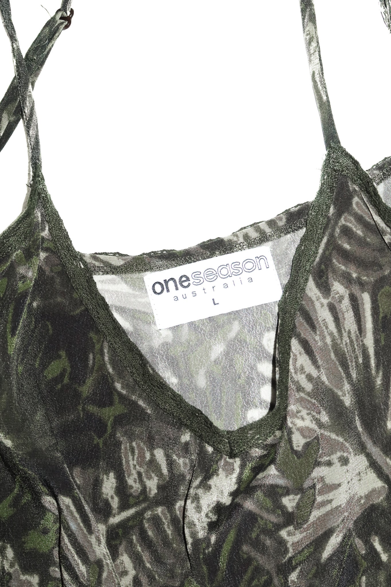 2000’s one season sheer slip dress green.