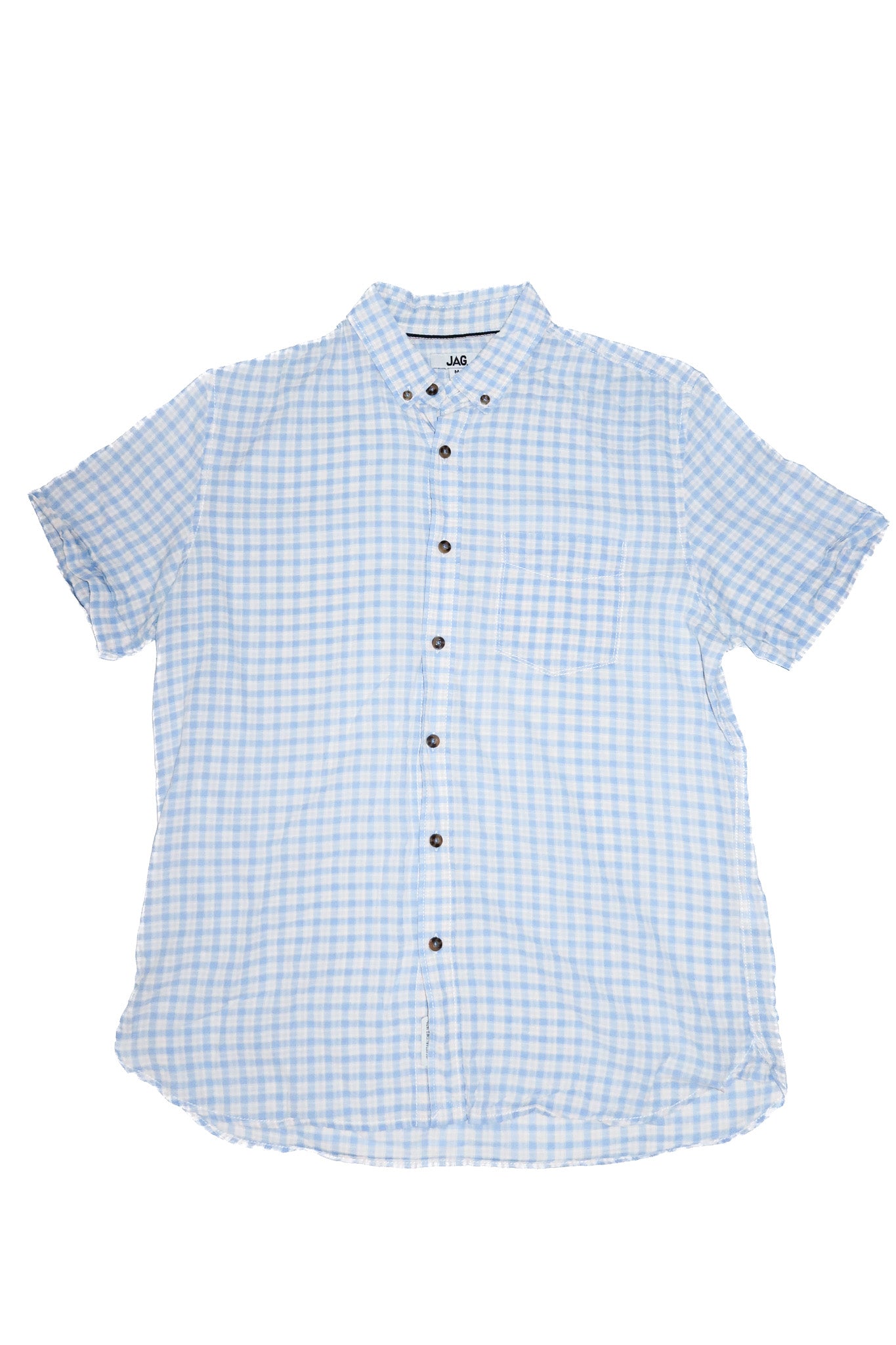 jag short sleeve button up shirt blue.