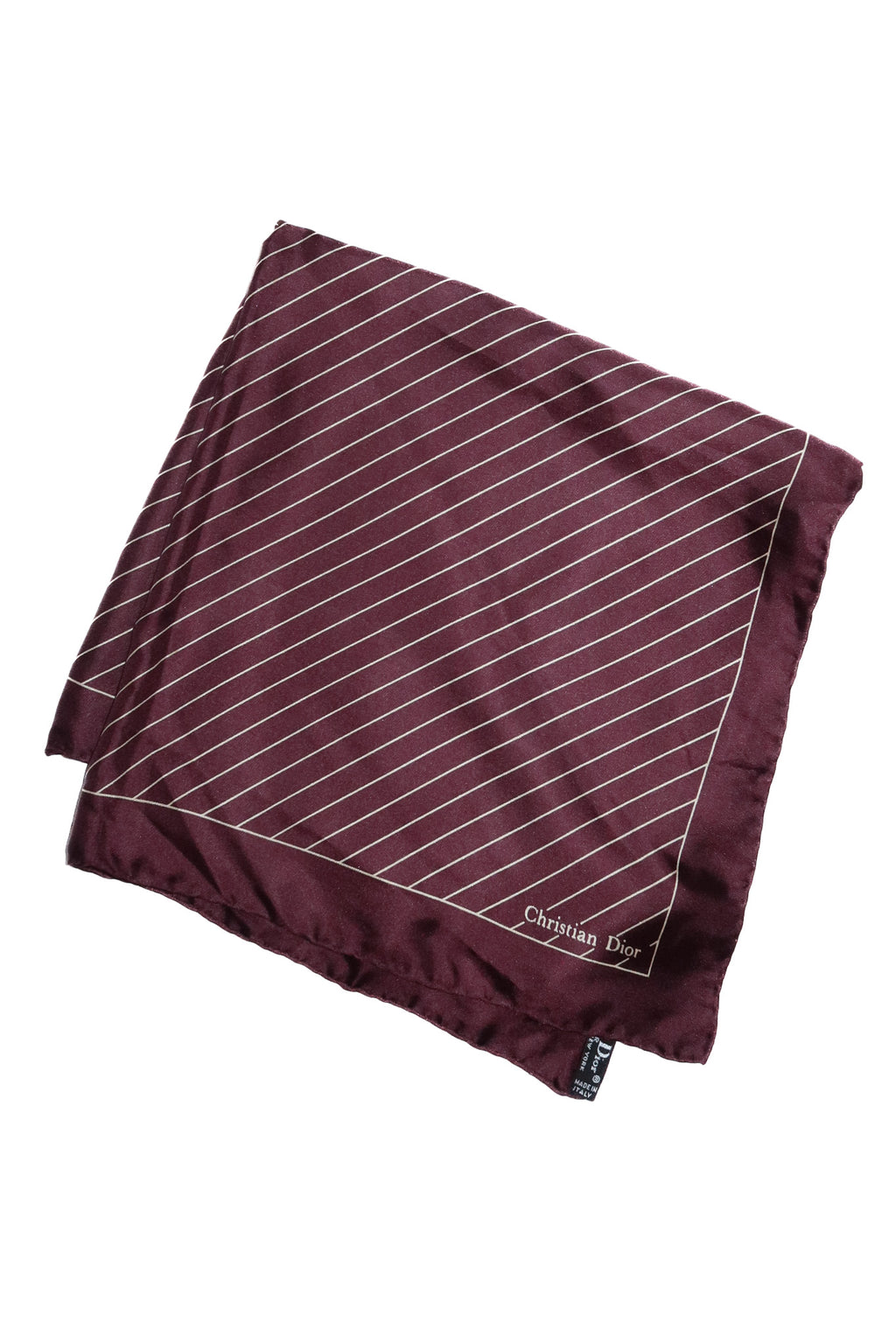 1980's christian dior square silk scarf burgundy.
