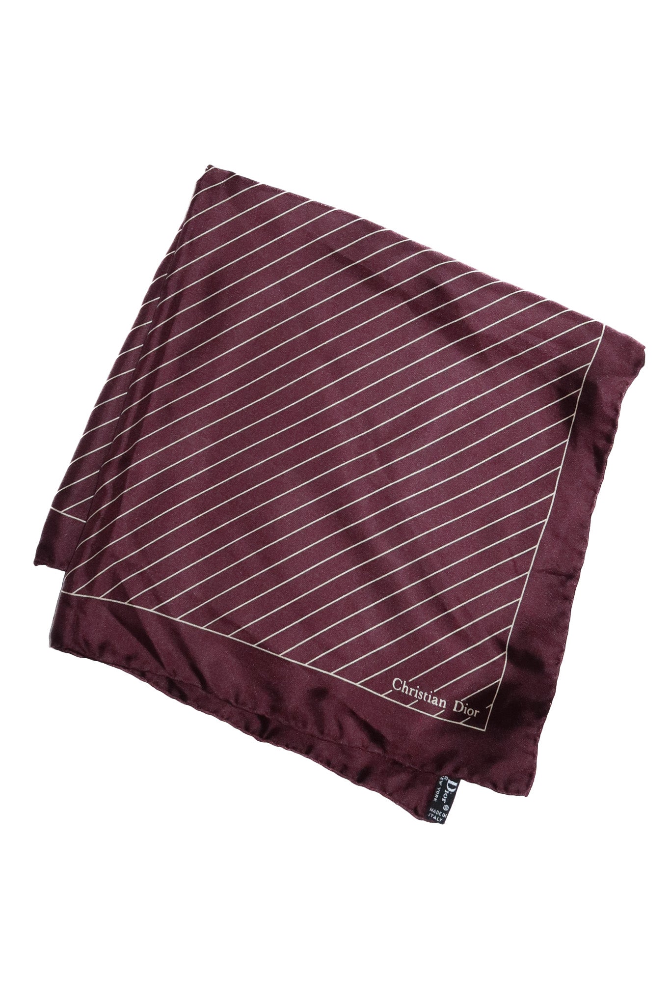 1980's christian dior square silk scarf burgundy.