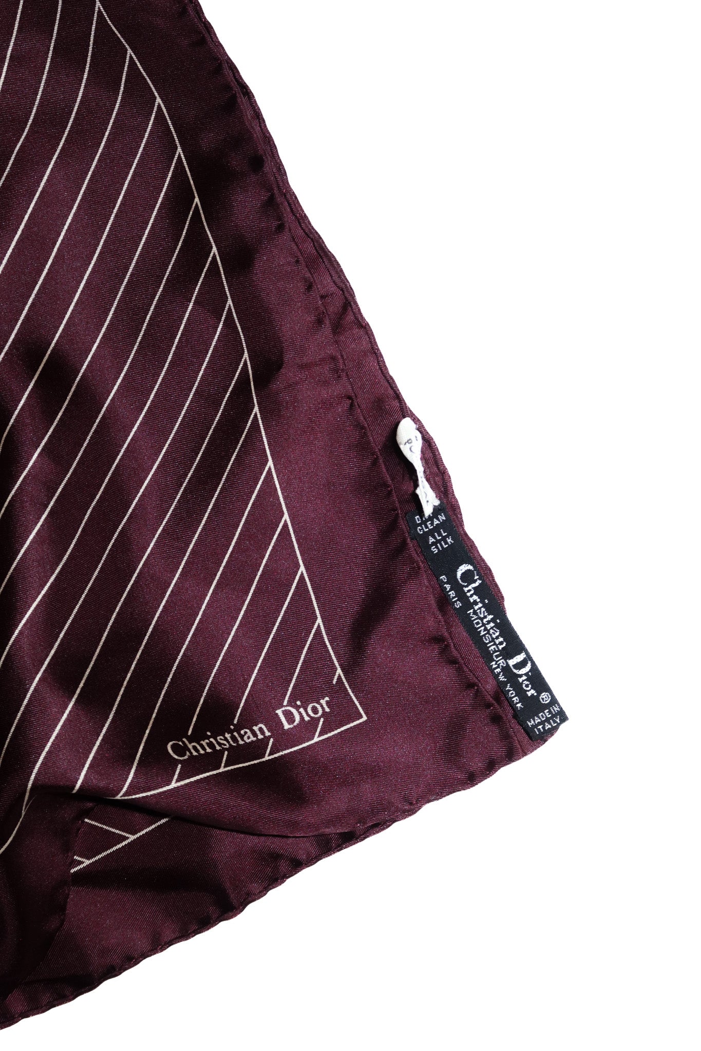 1980's christian dior square silk scarf burgundy.