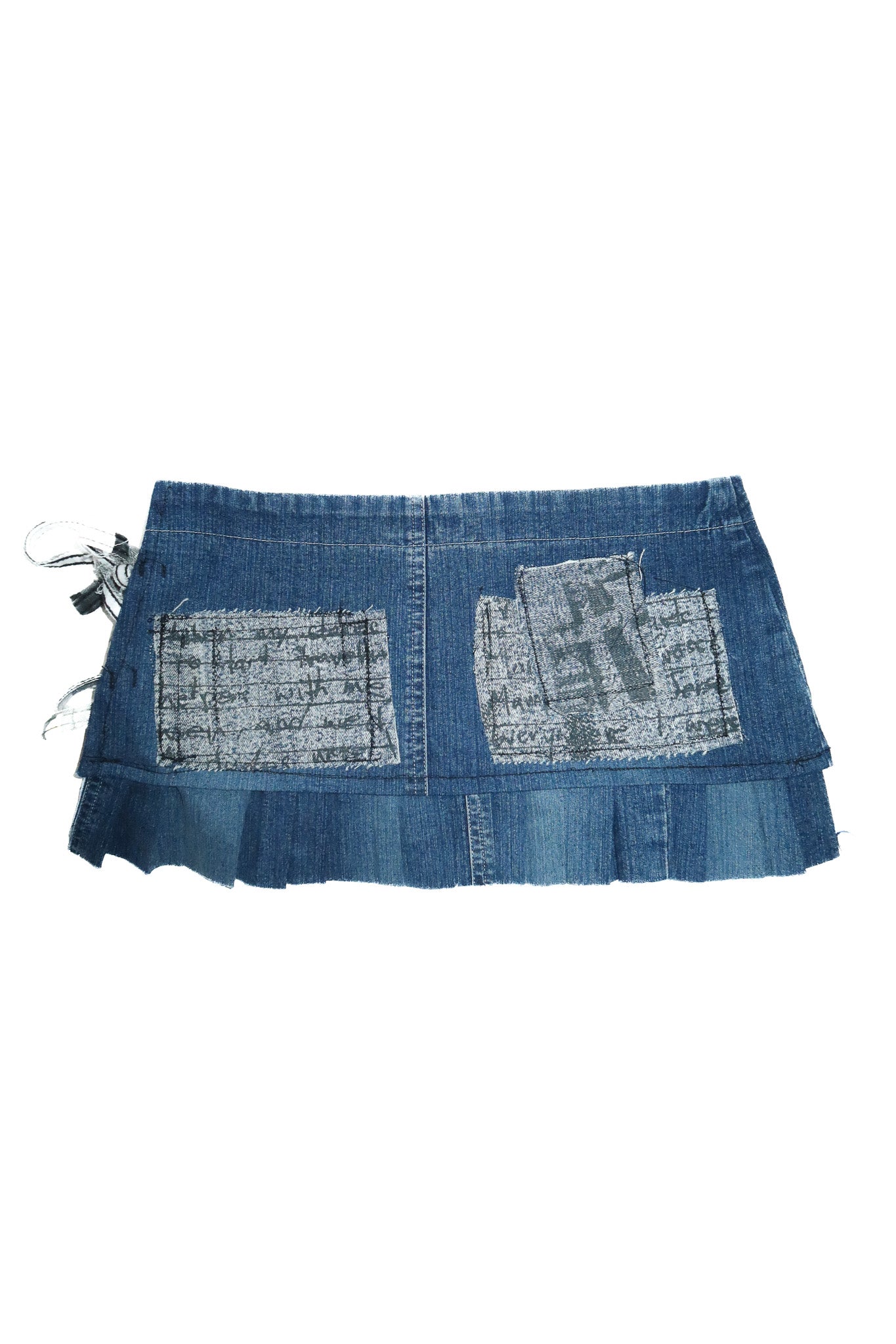 no consensus denim tie skirt blue.