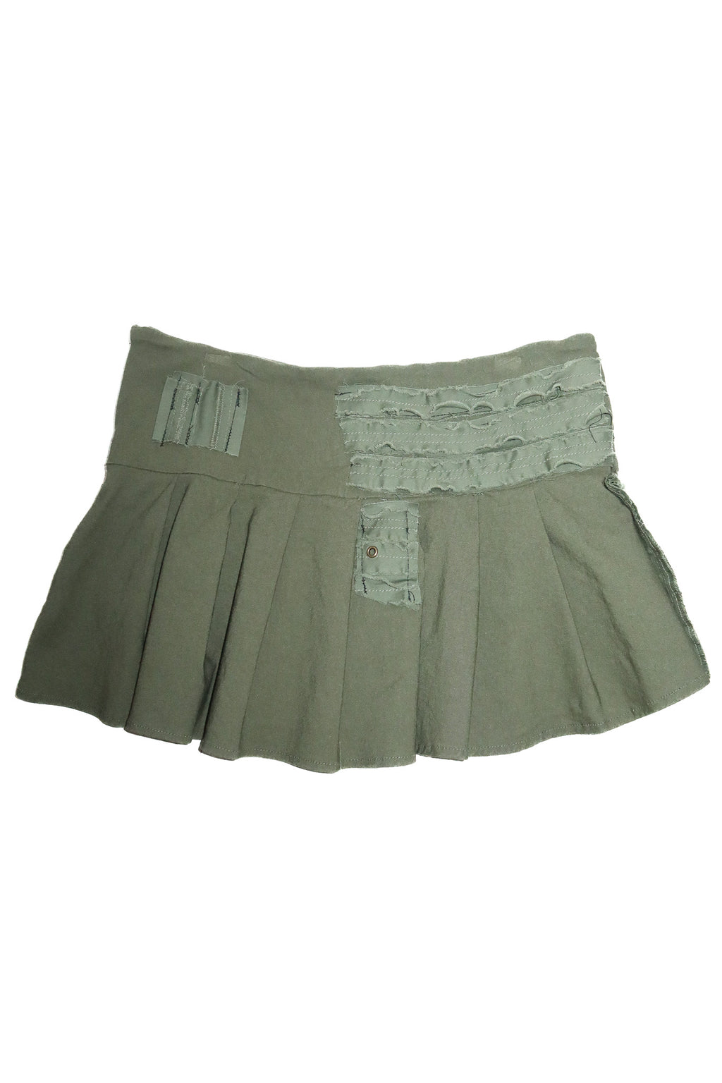 no consensus patchwork skirt khaki.