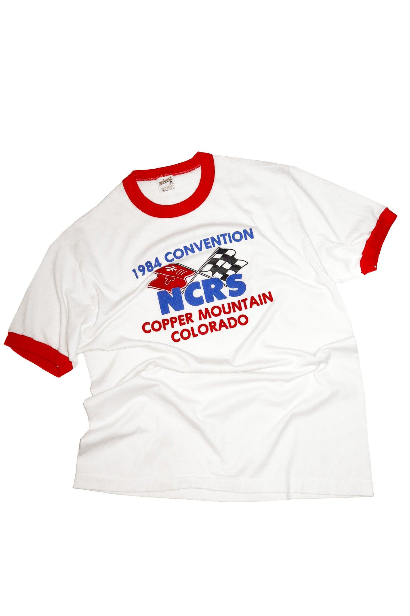 1980’s ncrs chevrolet racing ringer t-shirt white.