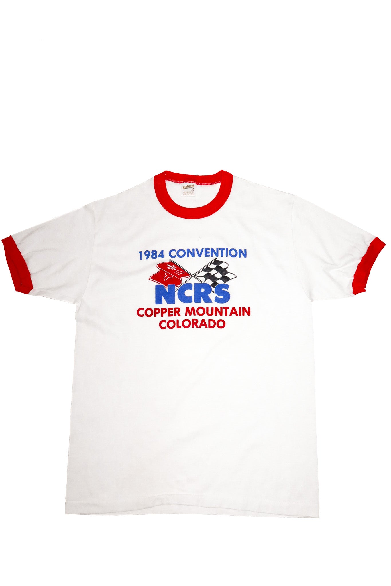1980’s ncrs chevrolet racing ringer t-shirt white.