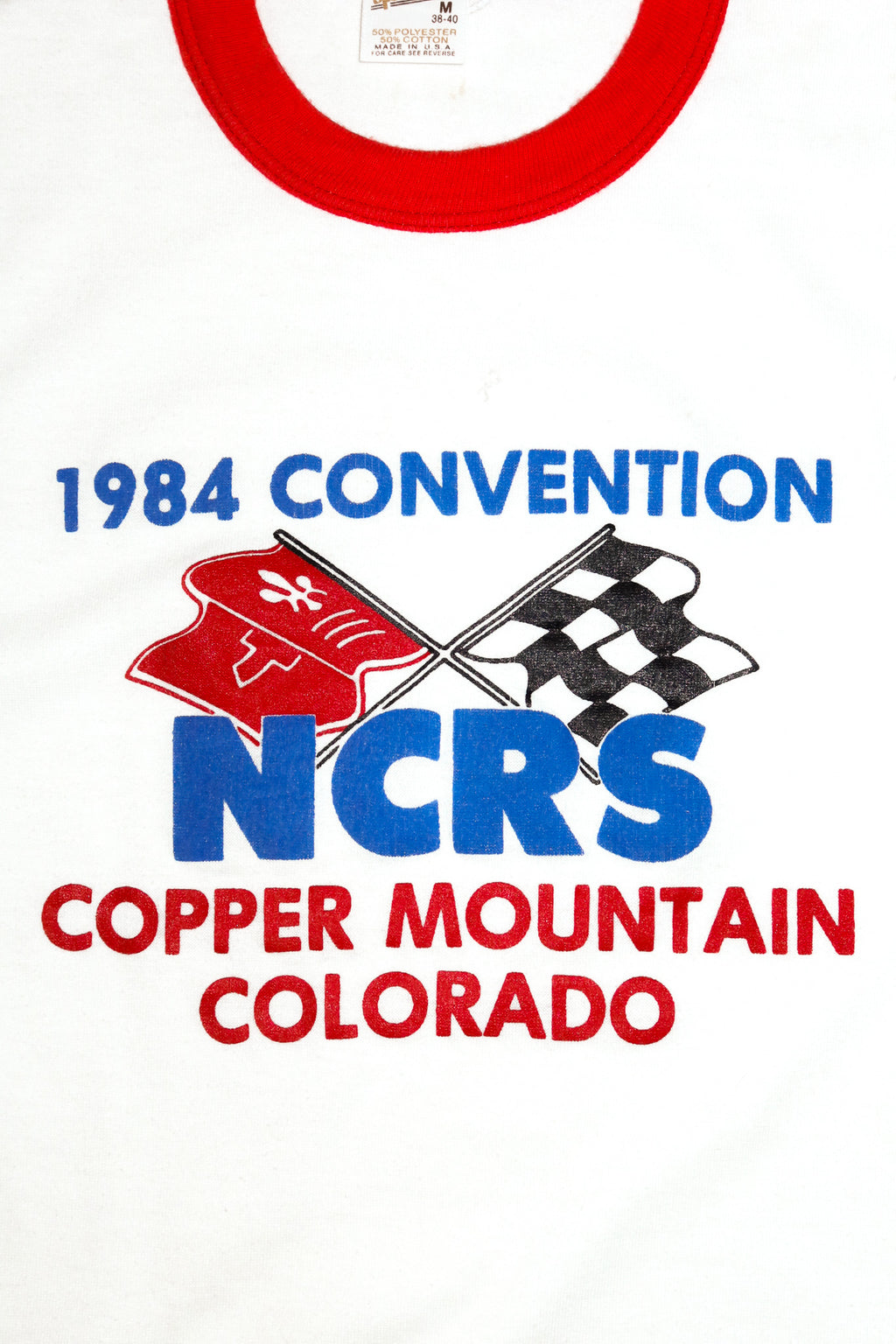 1980’s ncrs chevrolet racing ringer t-shirt white.