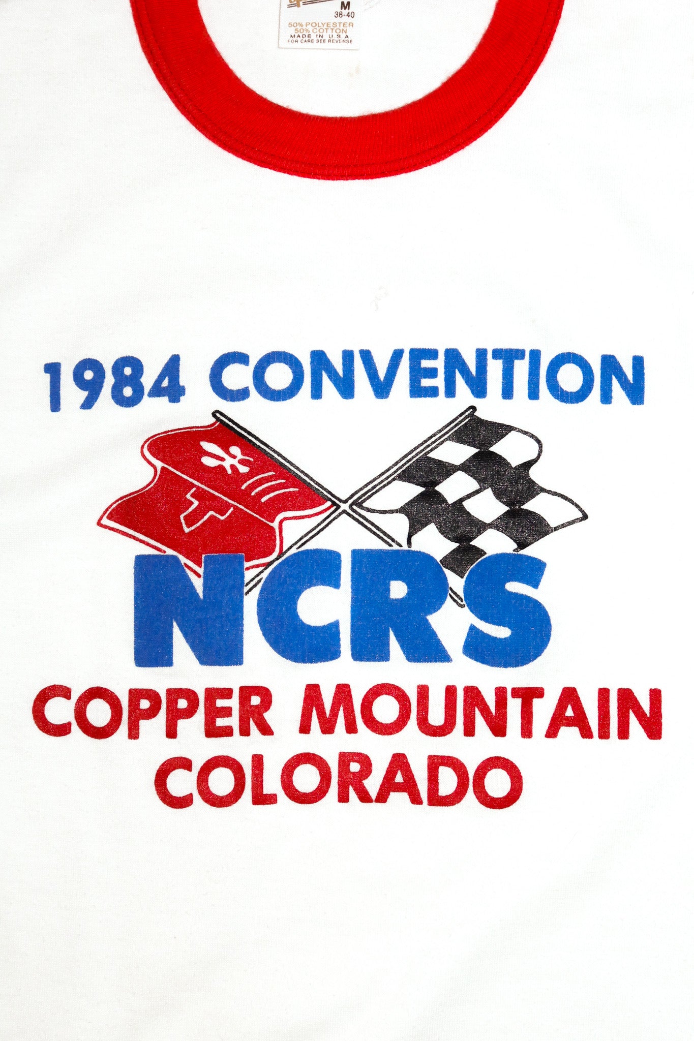 1980’s ncrs chevrolet racing ringer t-shirt white.