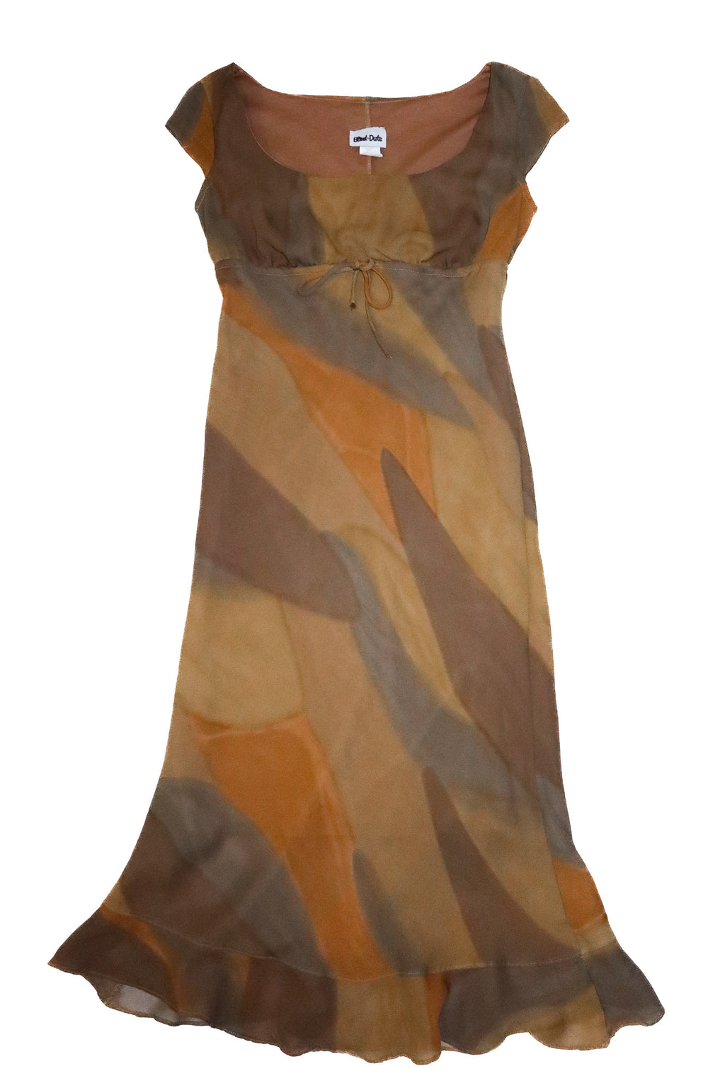 1990’s blind date sheer midi dress brown.