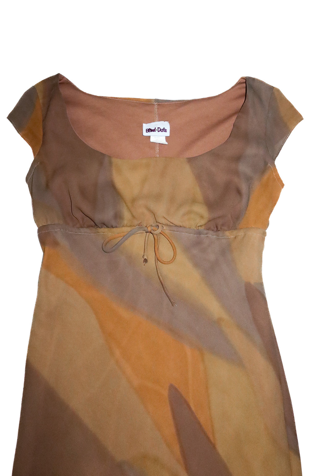 1990’s blind date sheer midi dress brown.