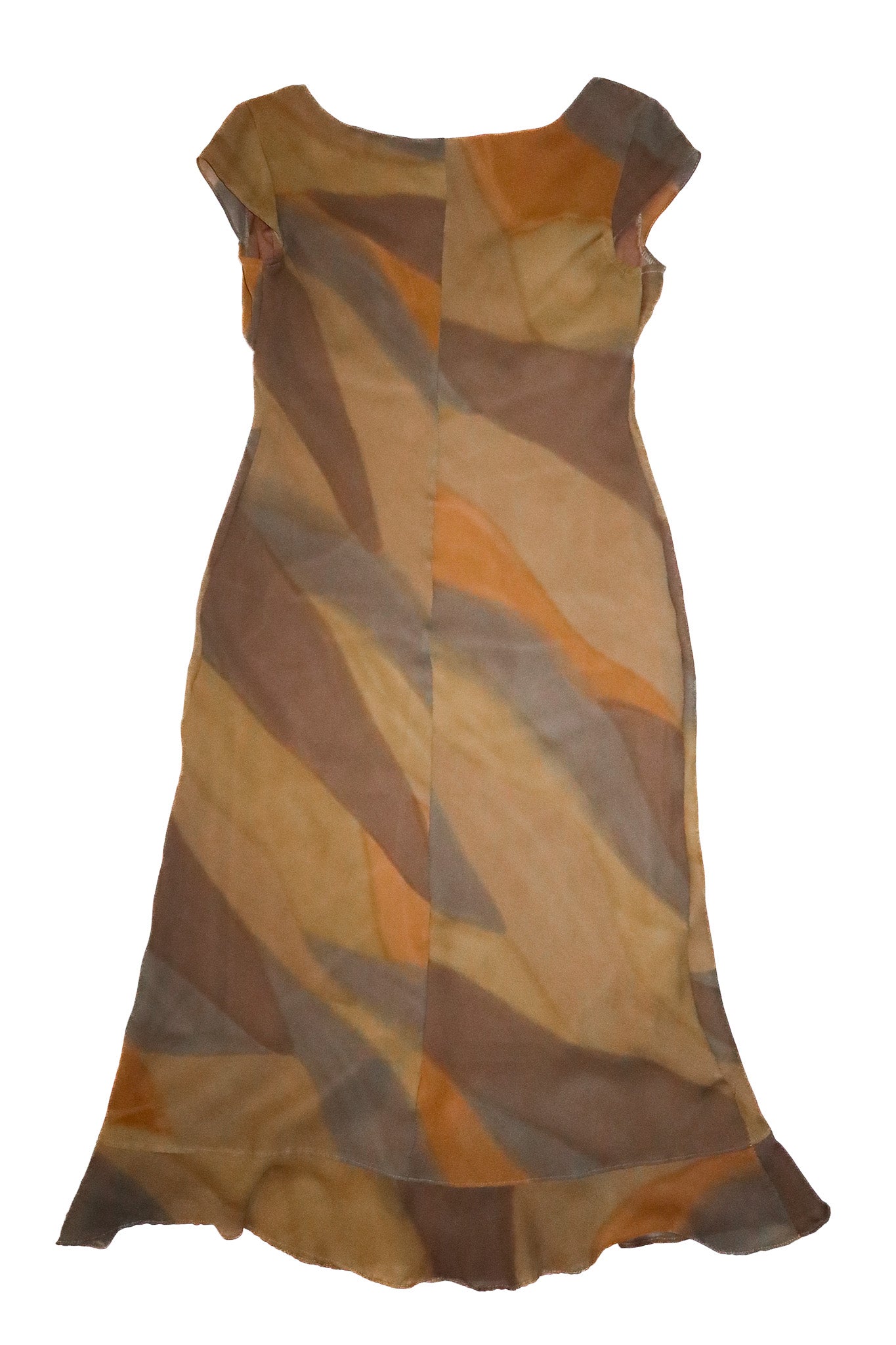 1990’s blind date sheer midi dress brown.