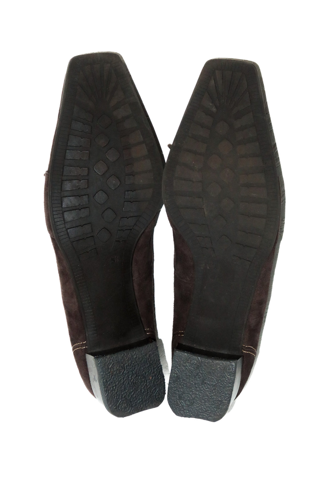 2000’s rene by ara suede heeled loafers brown.