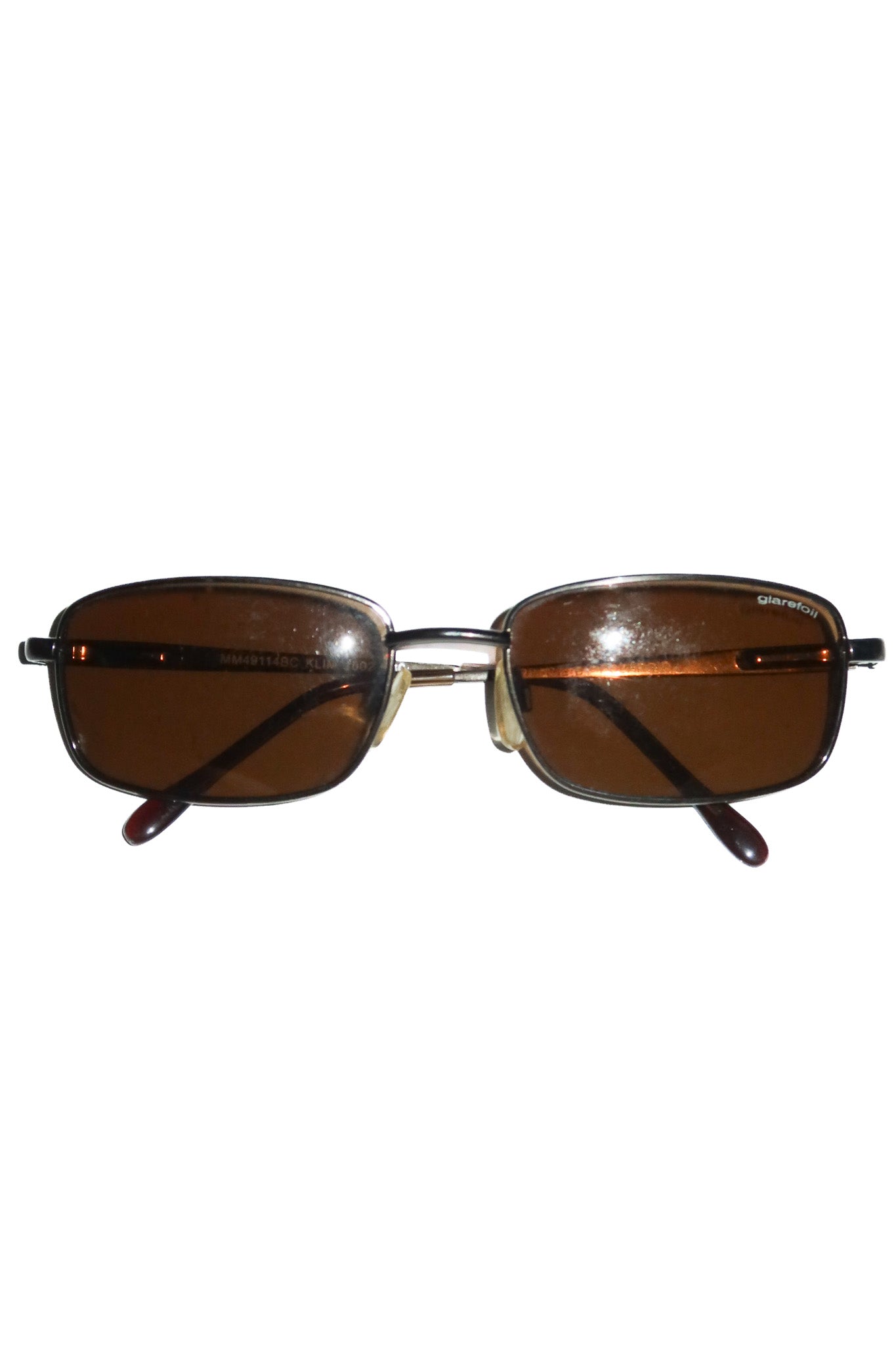 2000’s glarefoil by polaroid rectangular sunglasses brown.