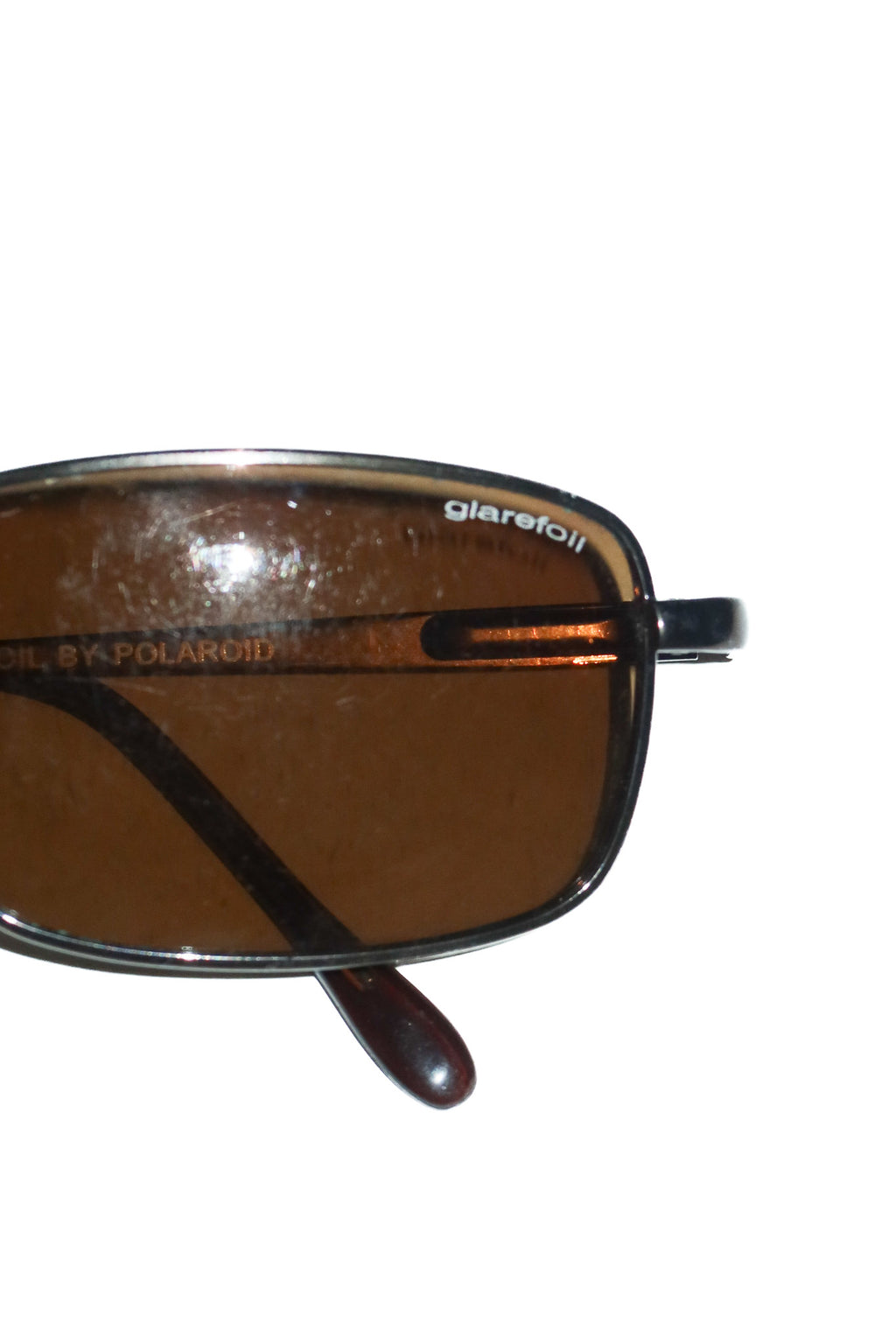 2000’s glarefoil by polaroid rectangular sunglasses brown.