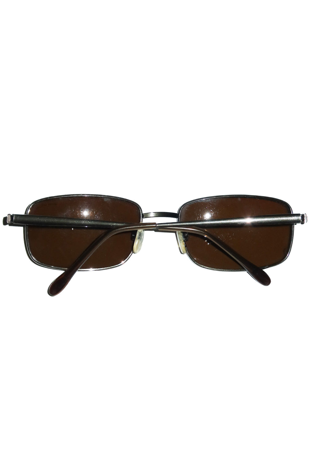 2000’s glarefoil by polaroid rectangular sunglasses brown.