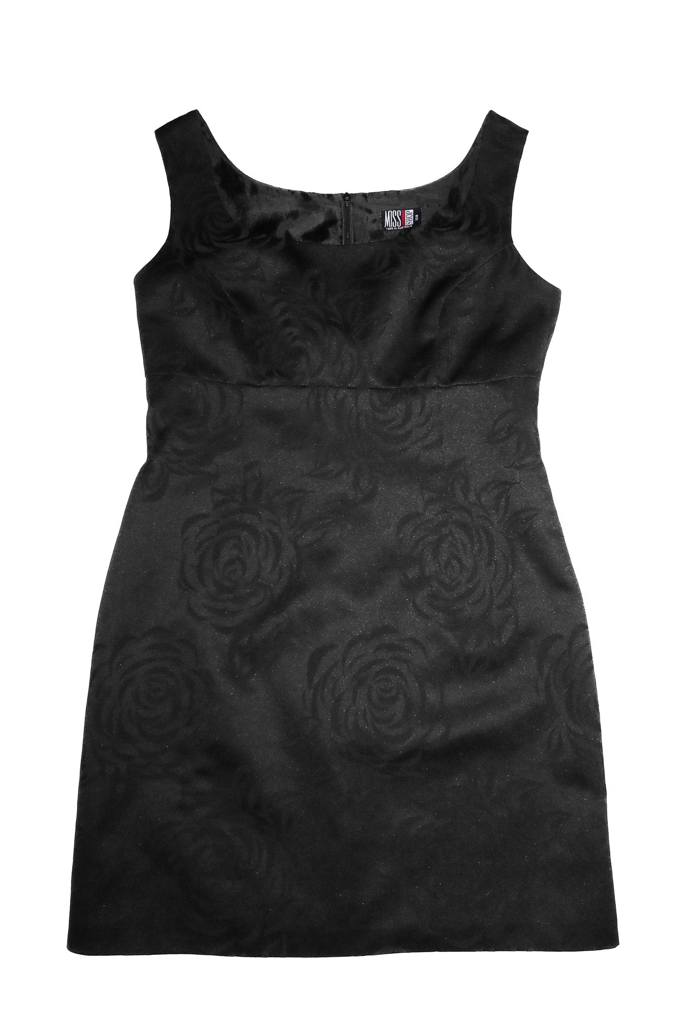 1990’s miss shop floral jacquard mini dress black.