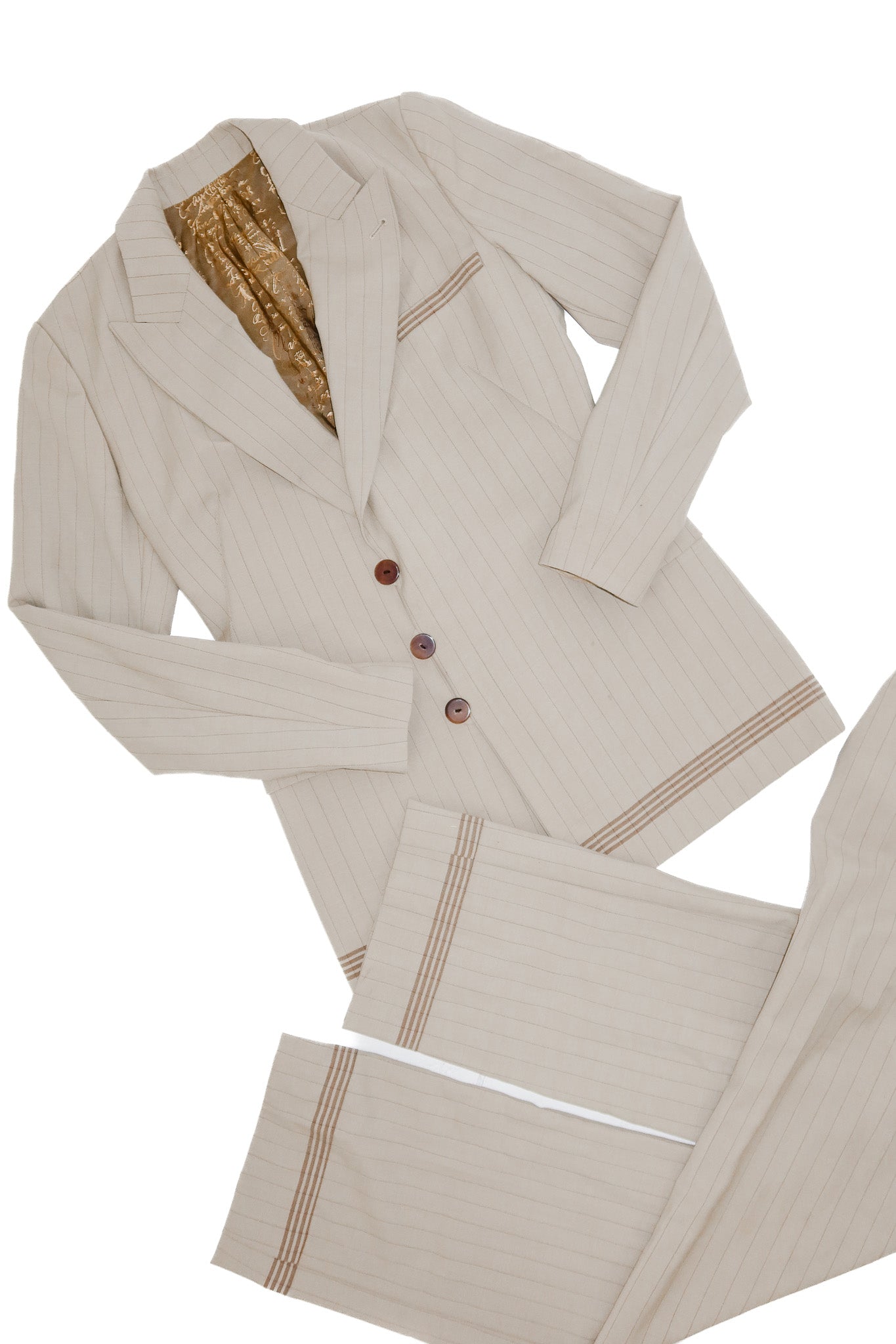 jean paul gaultier classique two-piece wool suit beige.
