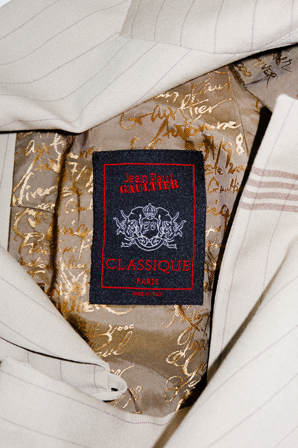jean paul gaultier classique two-piece wool suit beige.