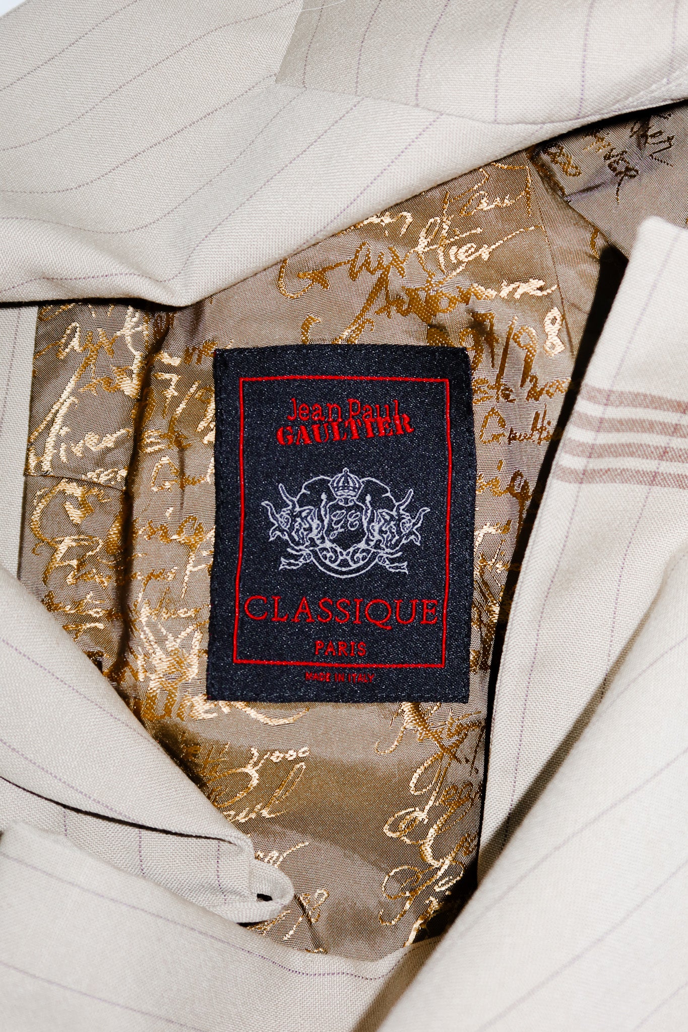 jean paul gaultier classique two-piece wool suit beige.