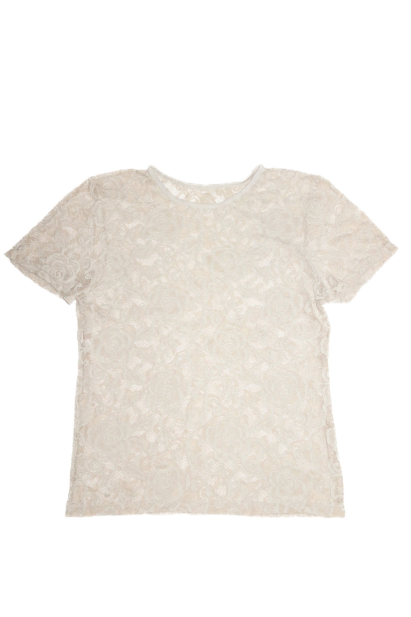 1990’s jag lace short sleeve top cream.