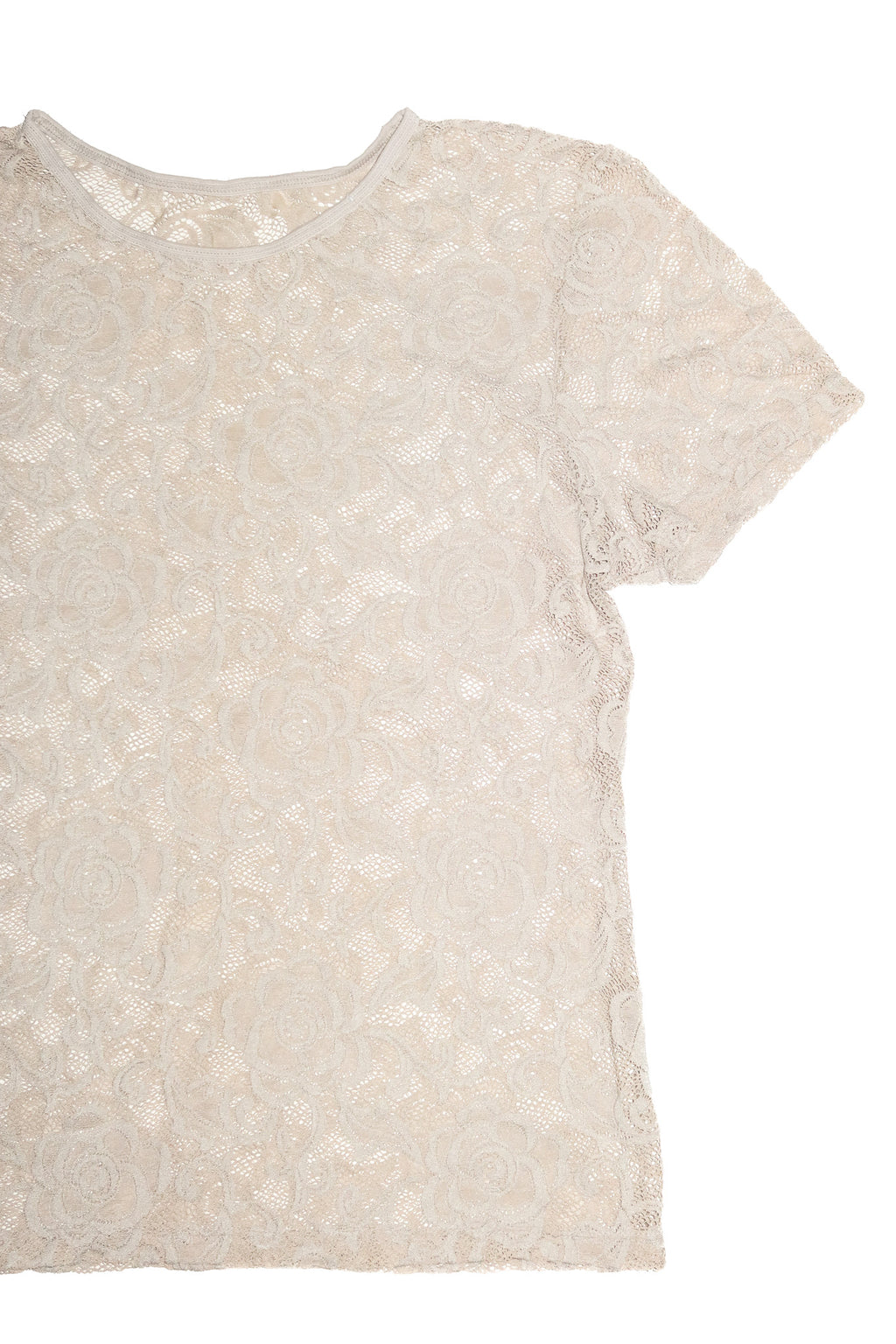 1990’s jag lace short sleeve top cream.