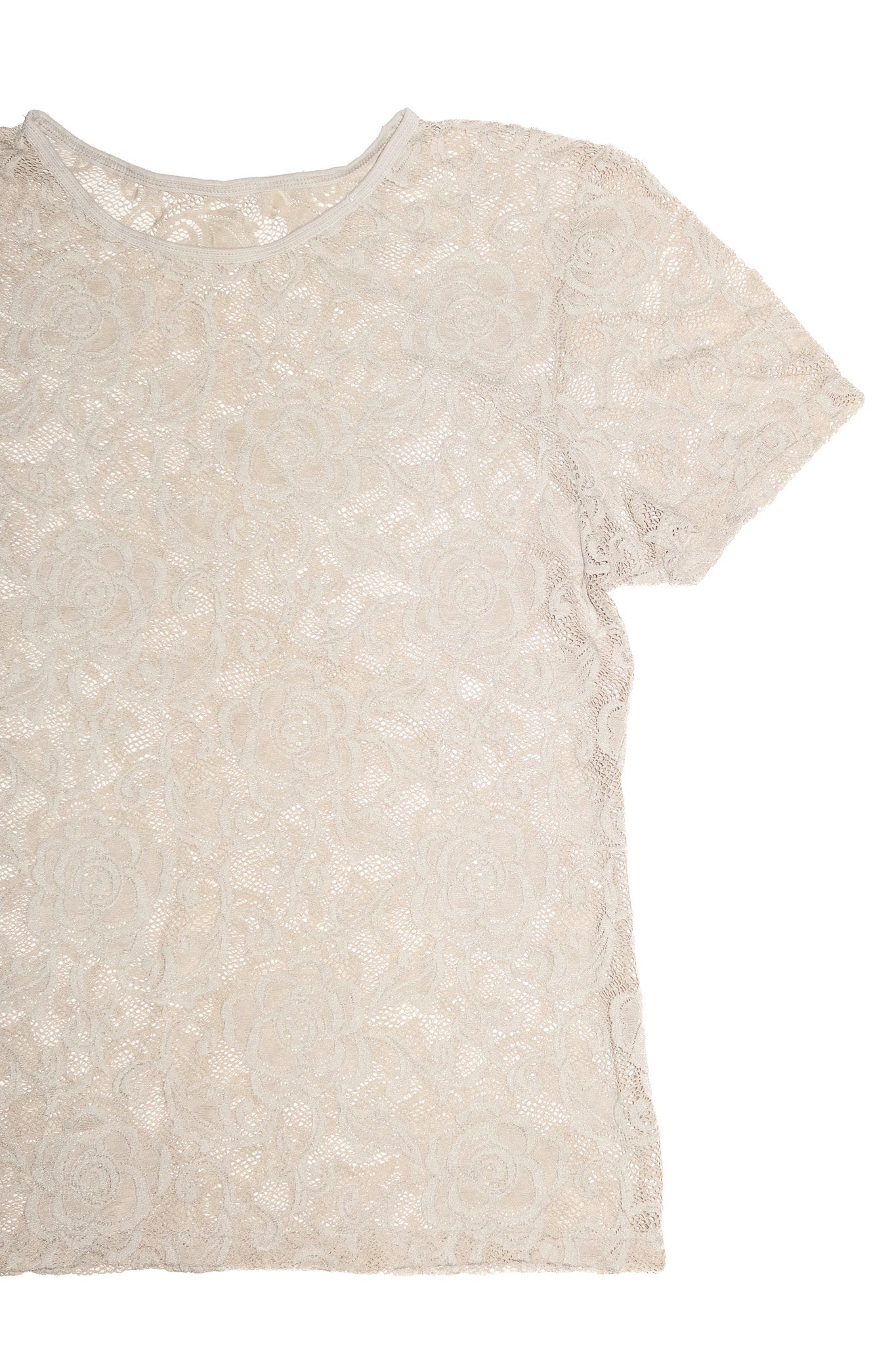 1990’s jag lace short sleeve top cream.