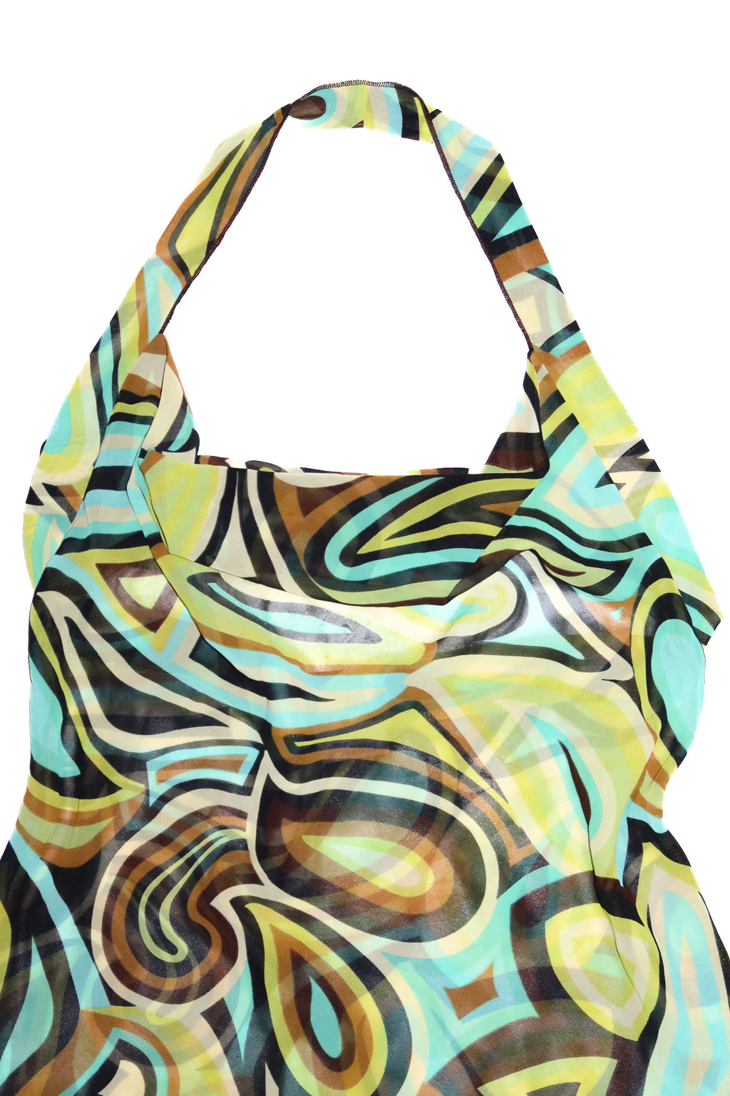 2000’s flava halter mini dress abstract print multi.