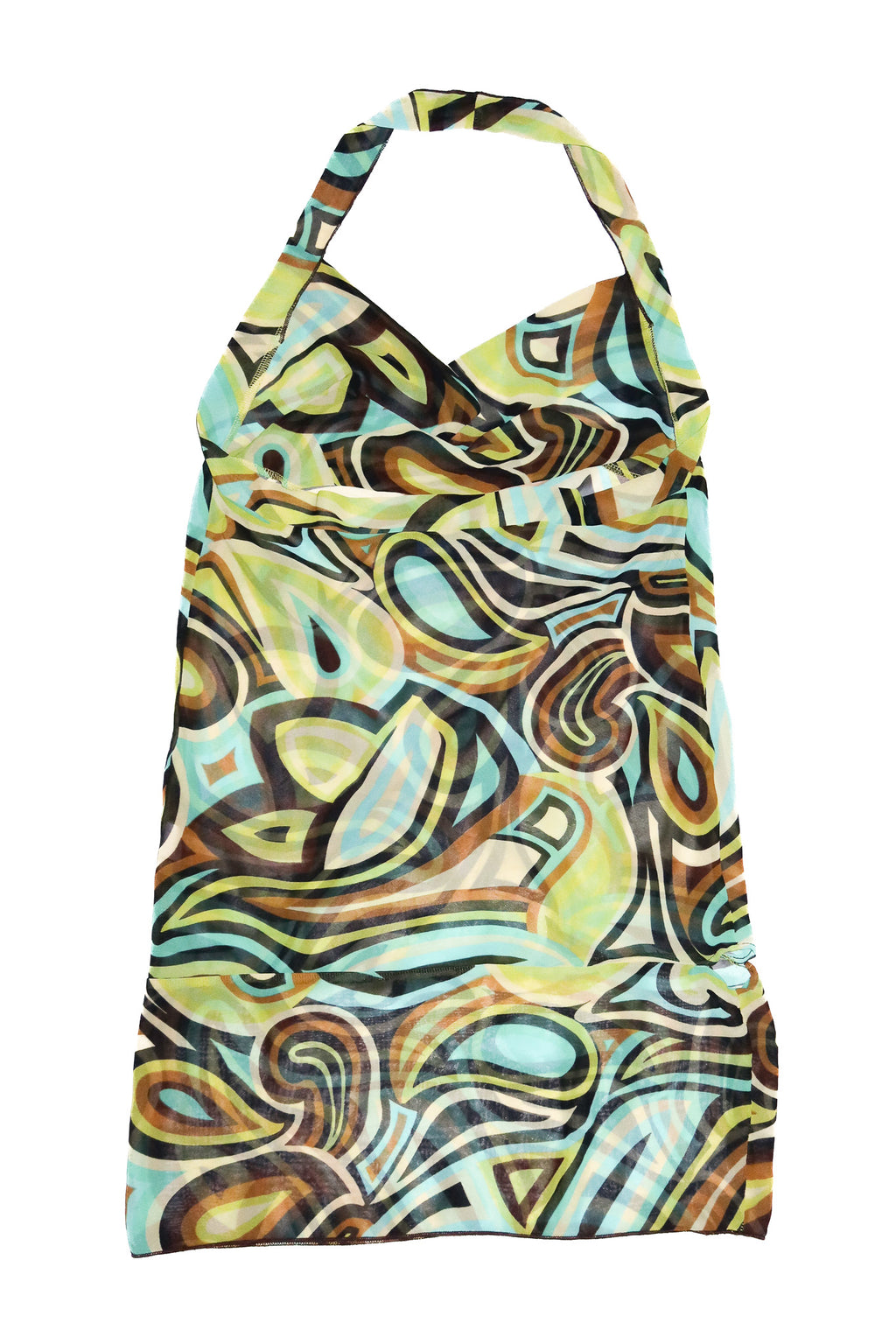 2000’s flava halter mini dress abstract print multi.
