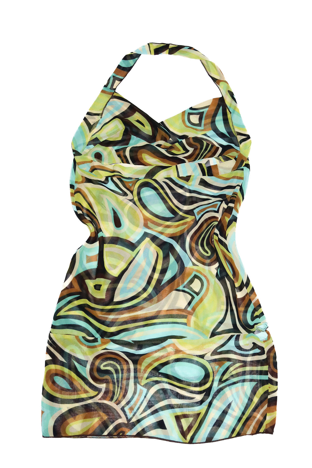 2000’s flava halter mini dress abstract print multi.