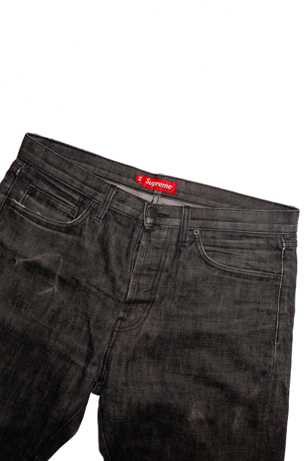 supreme stone washed jeans black.