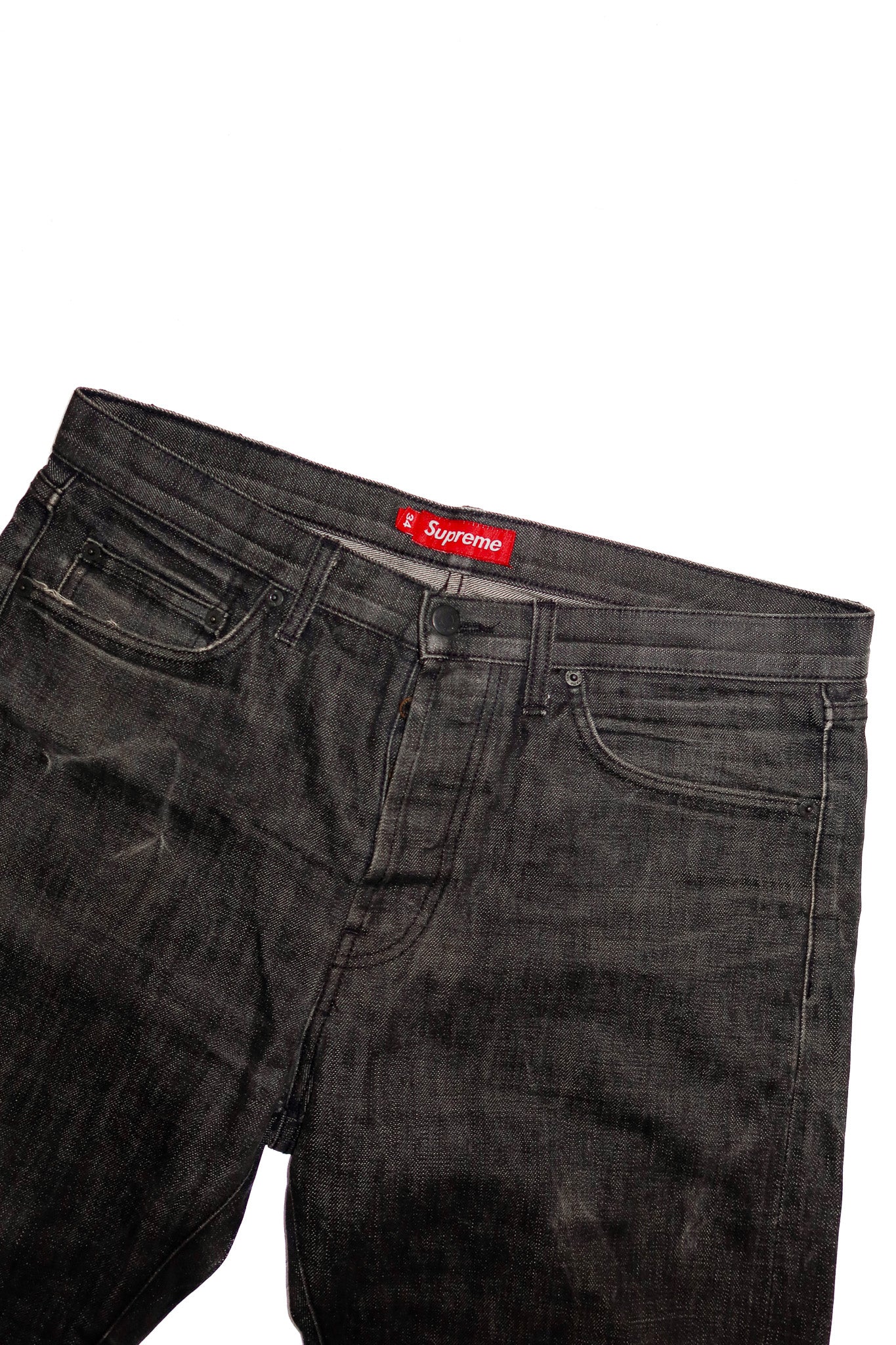 supreme stone washed jeans black.