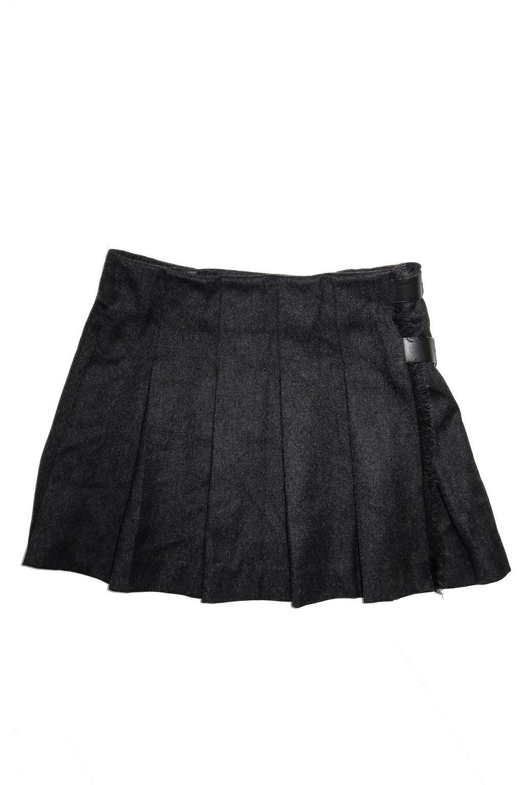 burberry london wool mini skirt dark grey.