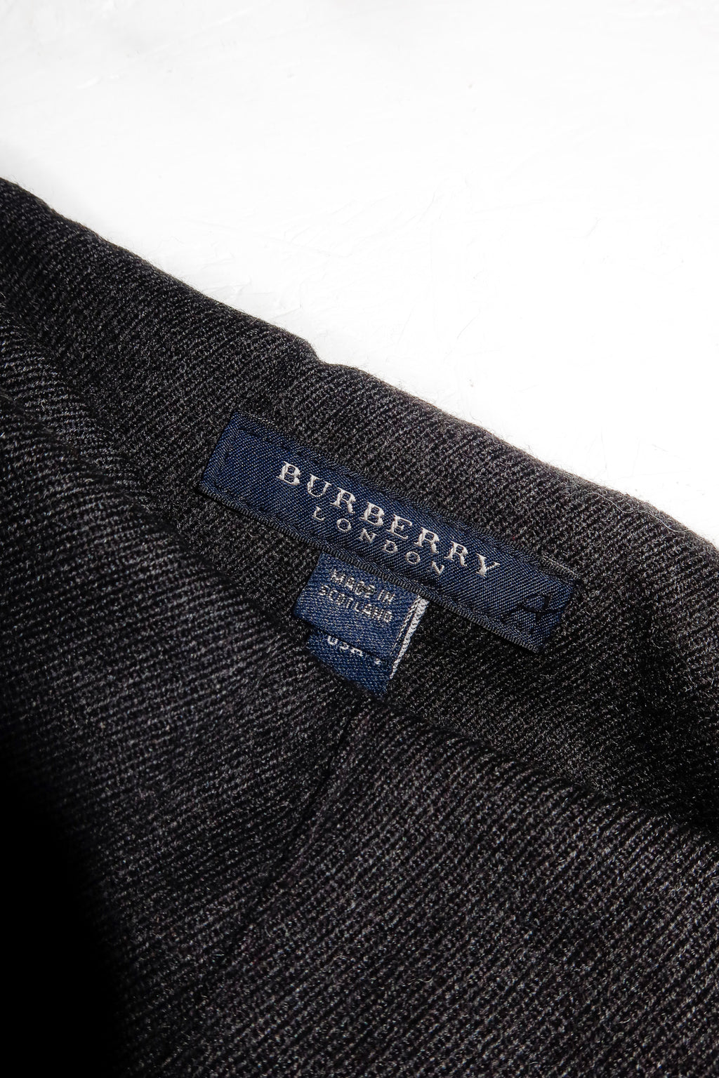 burberry london wool mini skirt dark grey.