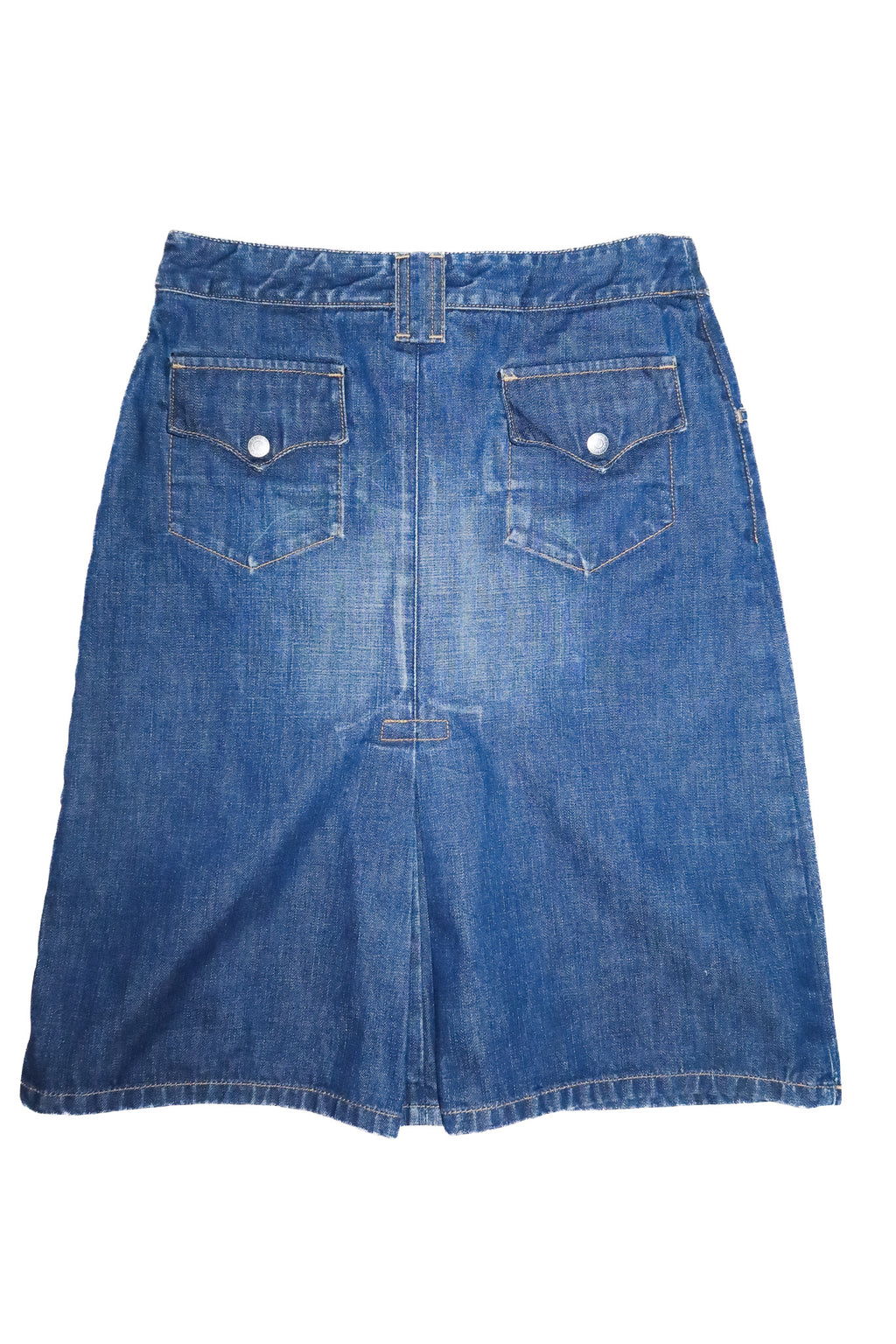 2000’s levi’s sample denim midi skirt blue.
