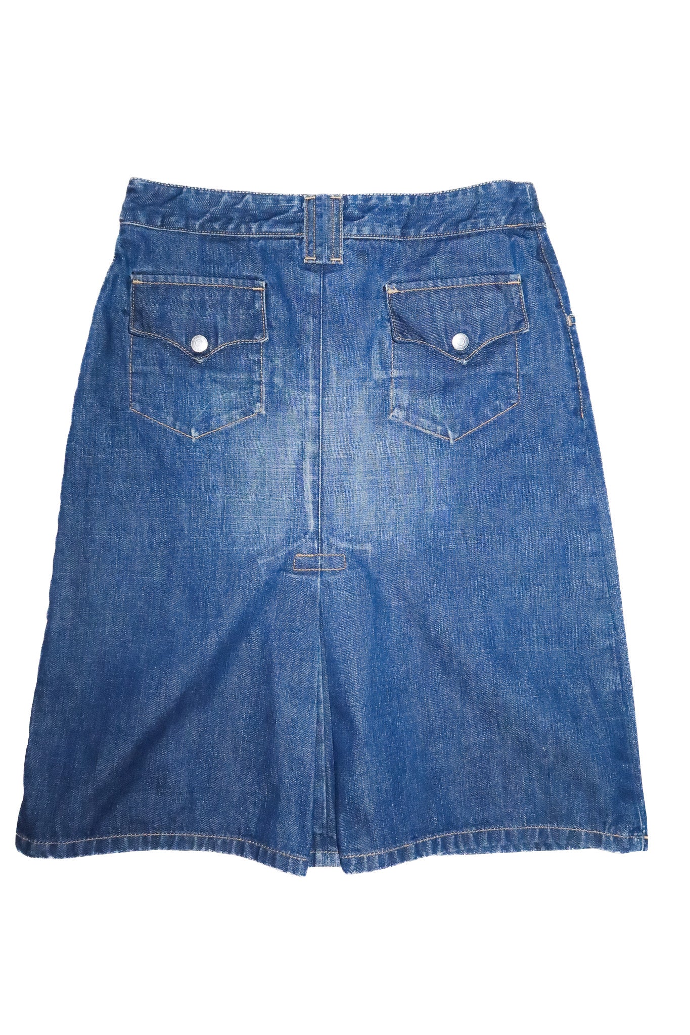 2000’s levi’s sample denim midi skirt blue.