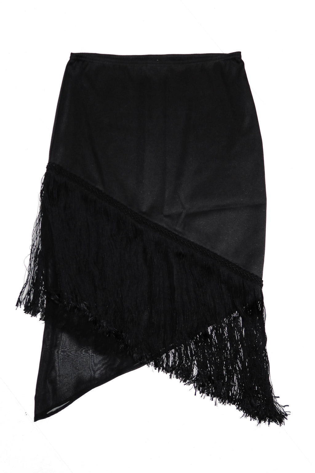 very very tassel trim midi skirt black.