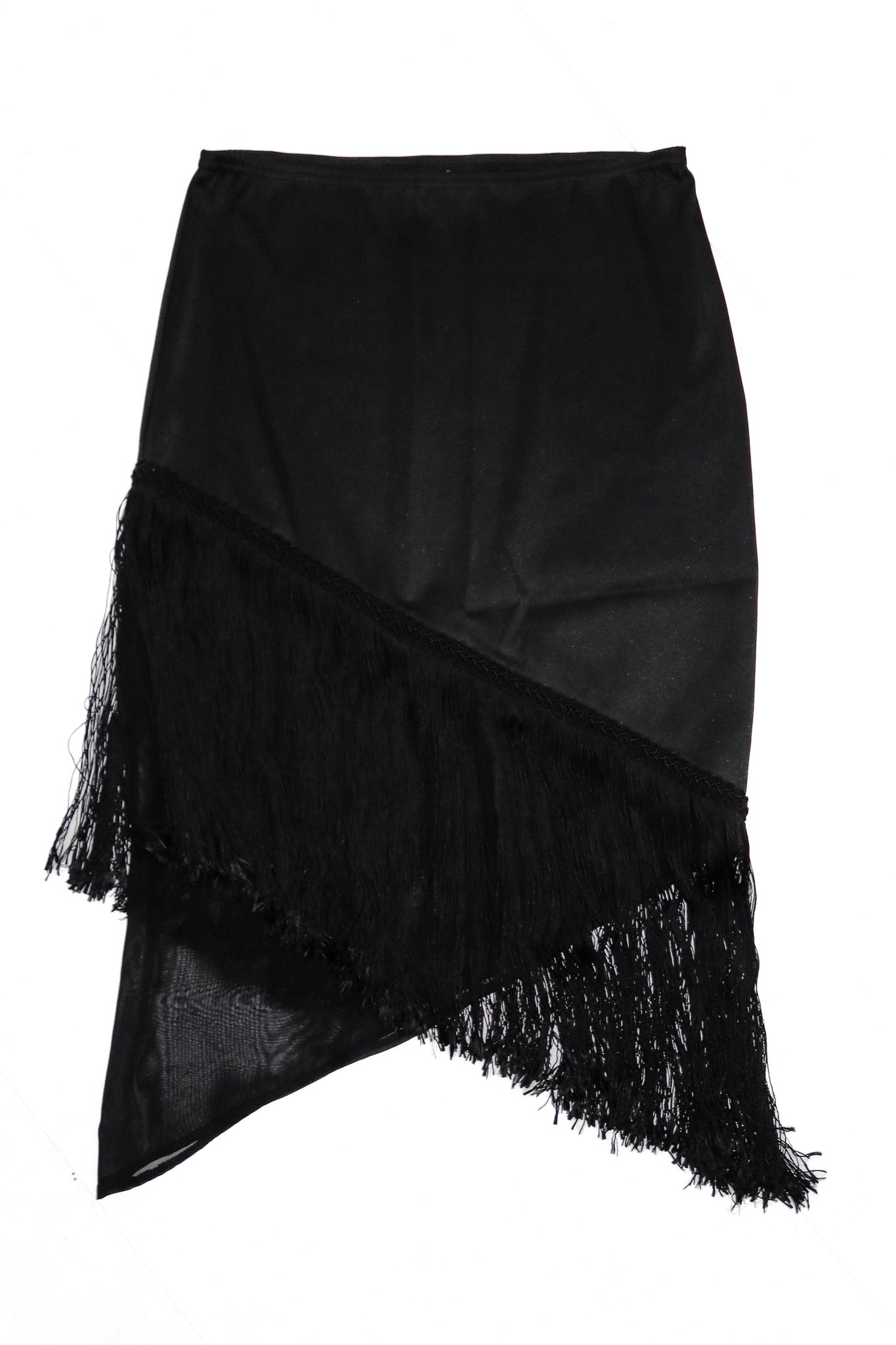 very very tassel trim midi skirt black.