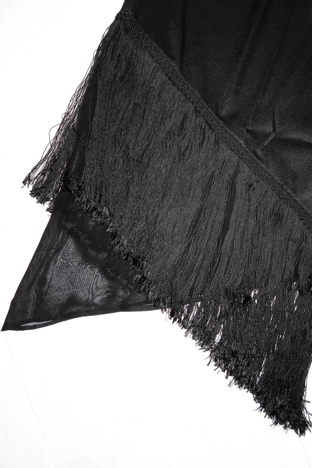 very very tassel trim midi skirt black.