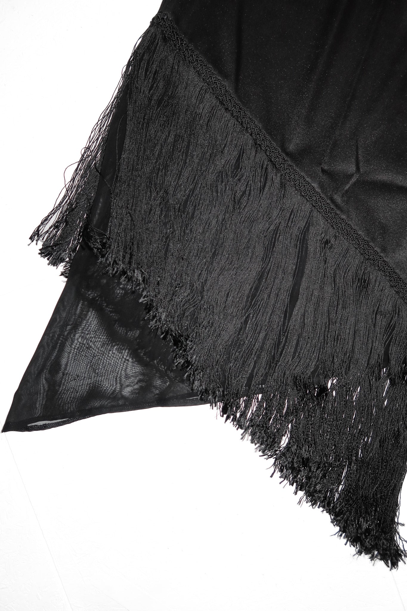 very very tassel trim midi skirt black.