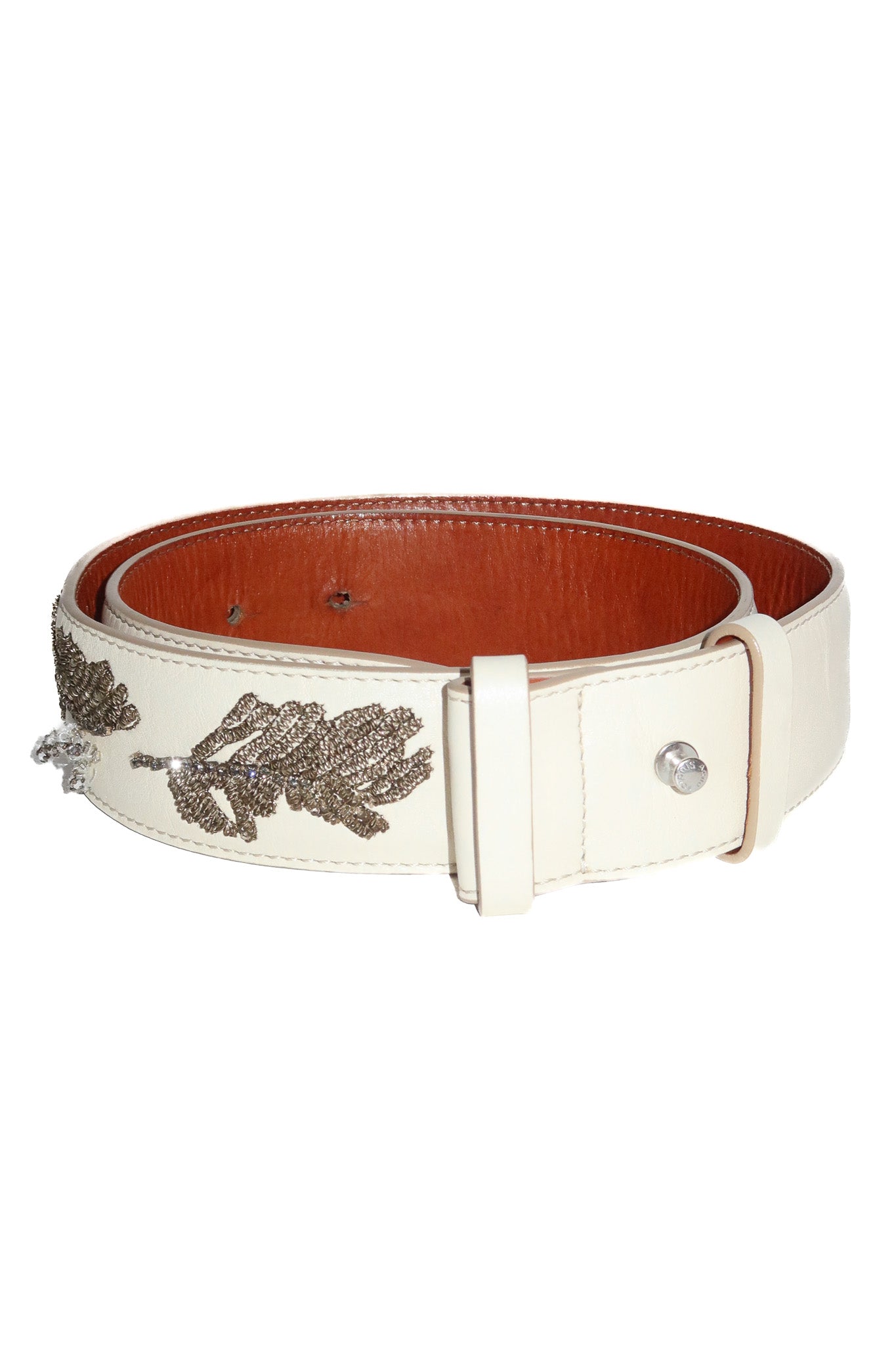 acne studios embellished leather belt cream.