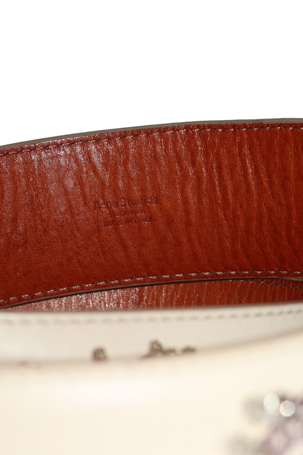 acne studios embellished leather belt cream.